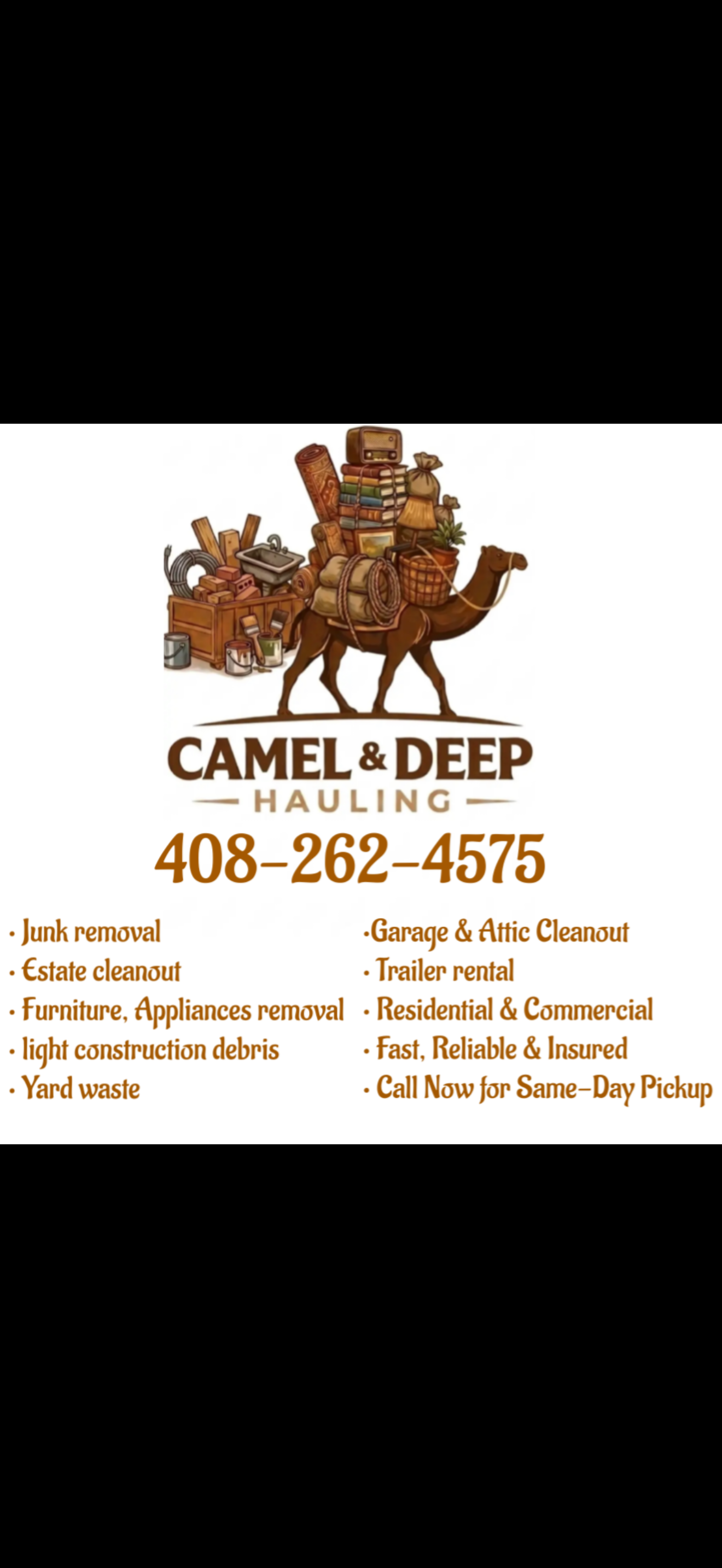 Camel and Deep hauling junk removal
