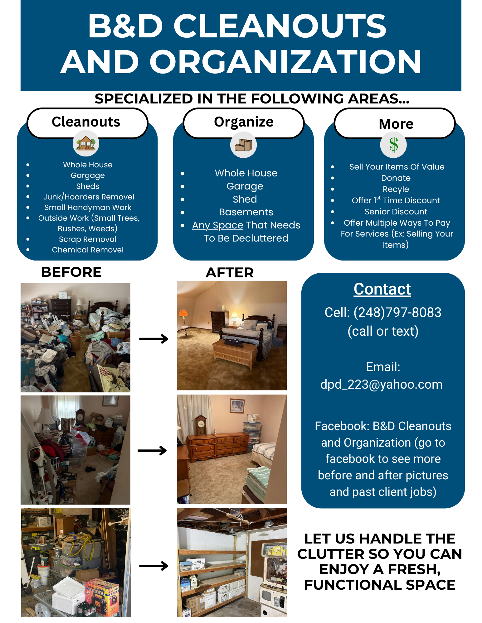 B&D Cleanouts and Organization junk removal